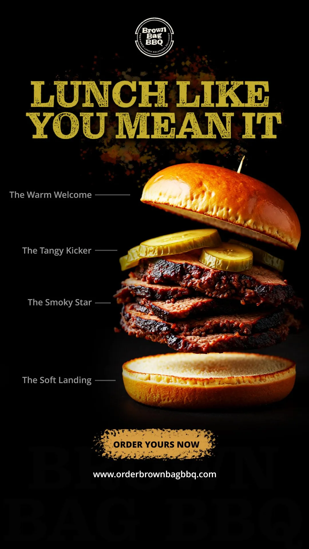 Exploded brisket ad with labeled layers